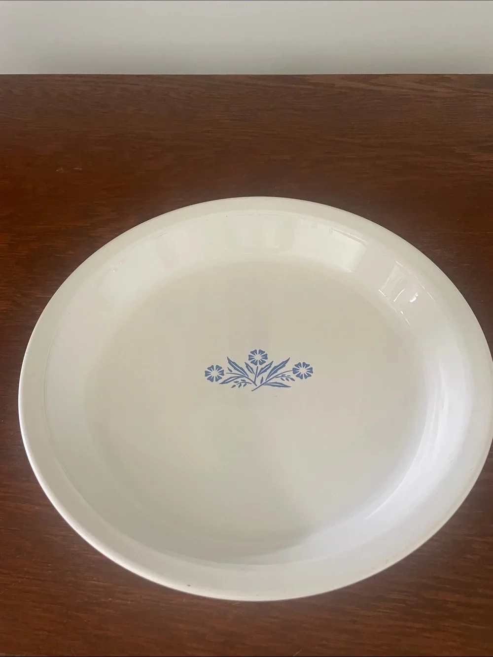 Corningware White with Blue Floral Center pie plate